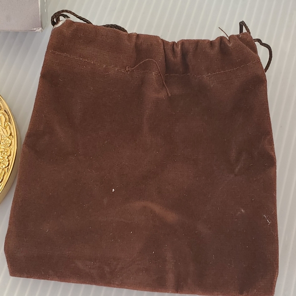 Ornate Gold plate Intricate Compact Purse Mirror VTG Vanity Portable Makeup New - Picture 3 of 10